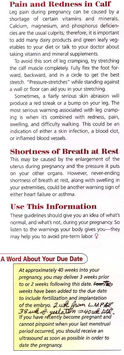 Pregnancy Pre-term Labor and Danger Signs, page 3