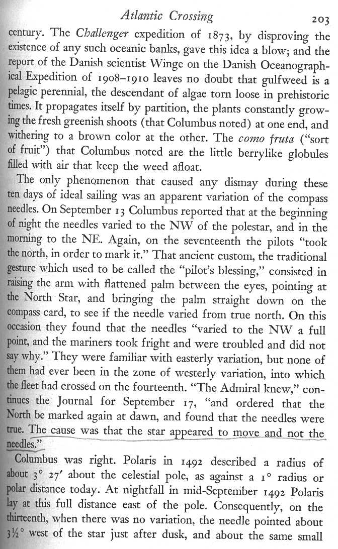 First page of text from 'Columbus' re North Star