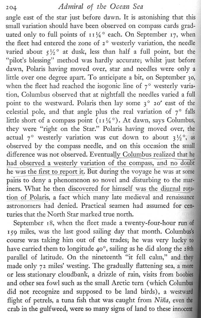 Second page of text from 'Columbus' re North Star